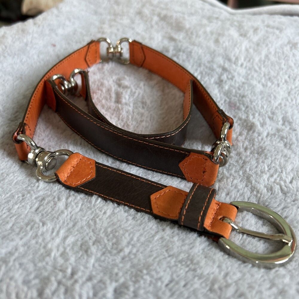 Vintage Nbel Belt Brown and Orange Swivel Made In Italy  36”